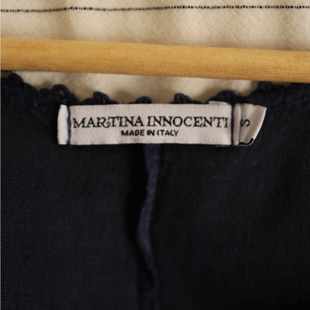 Navy 100% Linen Dress - Picture 6 of 8